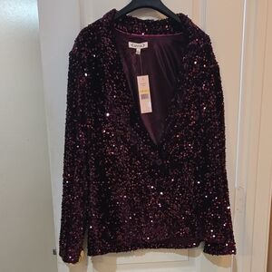 Nanette Lepore Ladies Size Medium Sequined Blazer Jacket